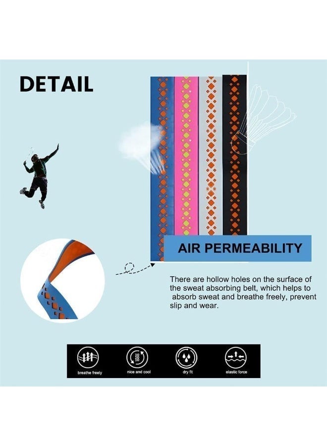 ChicAbode Tennis Racket Grip Tape, Precut and Dry Feel Tennis Grip, Anti Slip & Quick-Dry Grip Tape, Perforated Super Absorbent Tennis Overgrip for High Performance (4 Grips) - Image 3